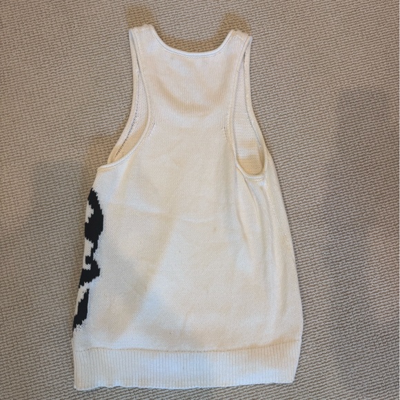 Skull Cashmere White and Black tank with Skull Design - Picture 2 of 3